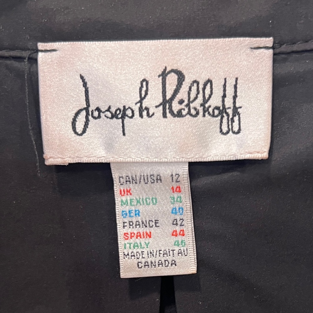 JOSEPH RIBKOFF JACQUARD OPEN FRONT TRAPEZE TOPPER/JACKET, SIZE 12. - Picture 4 of 15